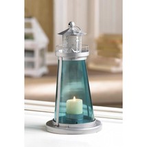 Blue Glass Watch Tower Candle Lamp - $33.00