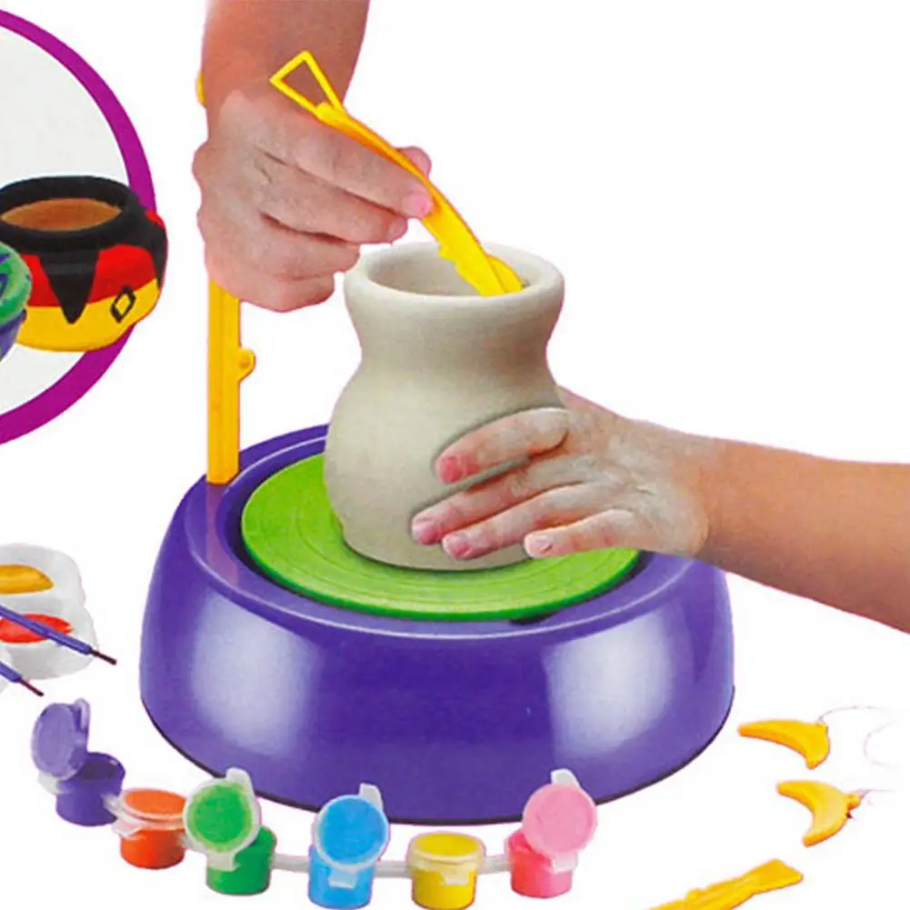 DIY Multicolor Ceramic Pottery Machine for Kids Parent-child Interactive - £35.22 GBP