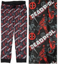 Marvel Deadpool All Over Print Mask &amp; Script Logos Jogger Style Sleep Pants (XL) - £14.78 GBP