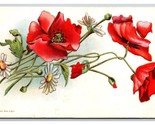 Poppy Flowers and Daisies Embossed Gilt UNP DB Postcard T21 - $2.92