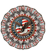 United States Veteran Bald Eagle American Flag Metal Wind Spinner - $47.70 CAD
