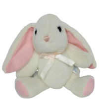TB Trading Co White Easter Bunny Rabbit Spring Pink Bow Floppy Ears Jointed 8.5&quot; - £46.70 GBP