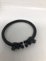 Noir Rhodium Acier Inoxydable Gothique Dragon Bracelet - £38.55 GBP