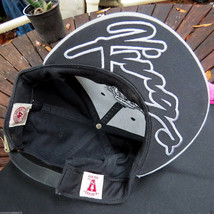 Vtg Hockey LA Kings Script 47 Brand Leather Strapback Hat Embroidered Black NWOT - £16.97 GBP