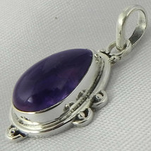 925 Sterling Silver Amethyst Handmade Necklace 18&quot; Chain Festive Gift PS-1883 - £22.40 GBP