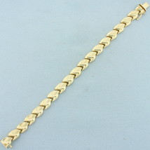 Italian High Polish and Satin Finish Puffy Link Bracelet in 14k Yellow Gold - $1,186.50