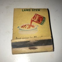 Vintage Matchbook Hunts Tomato Sauce  Lamb Stew Recipe - £12.18 GBP