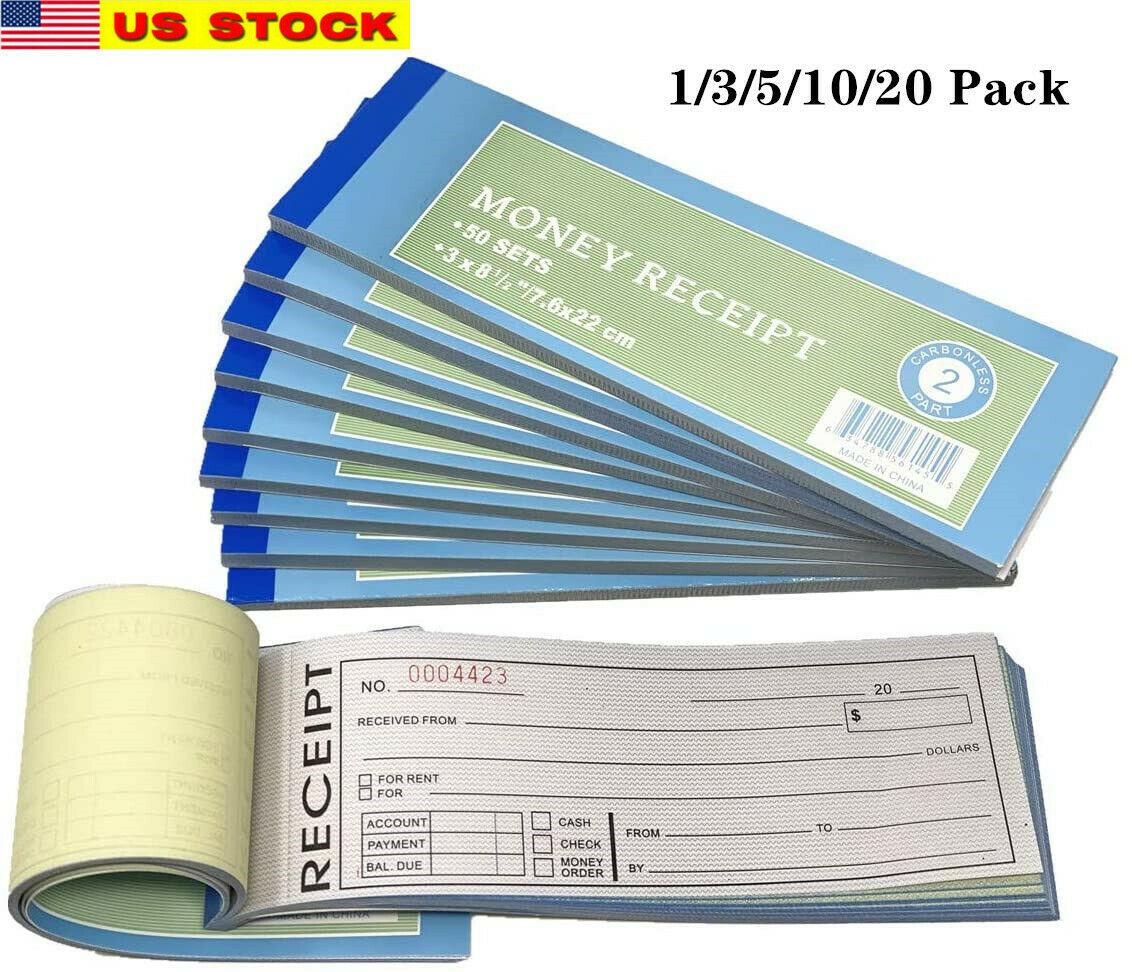 Rent Receipt Money Invoice Payment Cash Check Duplicate 50 sets Forms Ca... - $5.93+