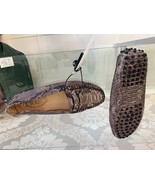 LOUIS VUITTON Python Snakeskin &amp; Leather Driving Shoe/Loafers Sz 37.5 $1400 - $791.90