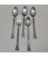 3 Place Oval Soup SPOONS 1 TEASPOON &amp; 1 FORK Siboney Grand Prix Stainles... - $21.14 CAD