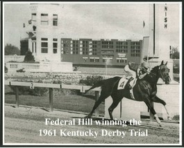 1961 - FEDERAL HILL winning the 1961 Kentucky Derby Trial at CD - 10&quot; x 8&quot; - £15.68 GBP
