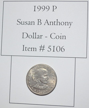 1999 P Susan B Anthony Dollar, # 5106, vintage coins - $23.90
