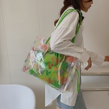 Transparent Jelly 2pcs Women&#39;s Bag 2022 Trend Summer Shoulder Handbag Beach Larg - £39.13 GBP