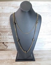 Vintage Necklace Two Chain with Knot Design Long Necklace 36.5&quot; - $12.99