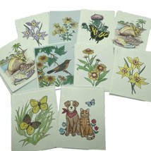 10 Blank Note Cards Handmade Floral Beach Bird Pets Cat Dog Butterfly Envelopes - £11.48 GBP