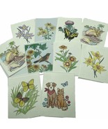 10 Blank Note Cards Handmade Floral Beach Bird Pets Cat Dog Butterfly En... - $14.48