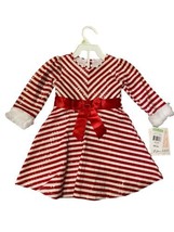 Bonnie Jean Size 18 MoCandycane Stripe Christmas Holiday Party Dress Baby Outfit - £20.53 GBP
