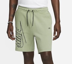 Nike Sportswear Tech Fleece Shorts Embroidered Logo Oil Green DZ4472 Large - £53.40 GBP