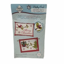 Needle Creations Chilly Owl or Cardinal Embroidery Pillow Wall Hanging Panel Kit - $11.69