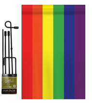 Rainbow - Applique Decorative Metal Garden Pole Flag Set GS106020-P2 - £23.92 GBP