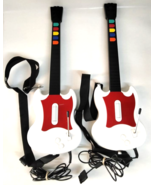 Lot of 2 PS2 Guitar Hero 2 Controller Set Red Octane SG 95077.805 White - $108.89