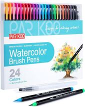 24 Multicolor Watercolor Brush Pens with Blending Brush - Ideal for Art ... - $32.62