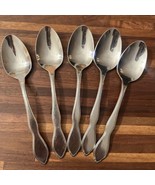 Oneida 1881 Rogers Twilight Burnished Stainless Set Of 5 Teaspoons 6” - $21.52