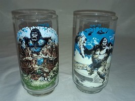 2 King Kong 1976 Coca-Cola Drinking Glasses - Skull Island &amp; Twin Trade ... - £9.47 GBP