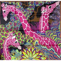 Hermes Scarf The Three Graces 90 cm silk pink Carre giraffe animal 08 - £765.36 GBP