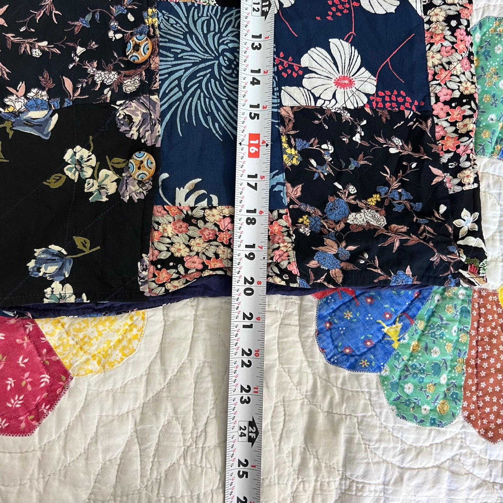 Floral Tapestry Patchwork Jacket Lined Quilted Boxy Fit Cottagecore Medium Item image 8