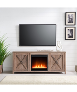 Modern Farmhouse TV Stand Crystal Electric Fireplace Insert TVs up to 65... - £262.64 GBP