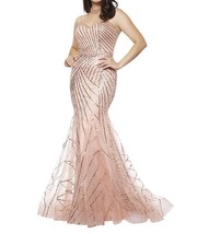 Lucci Lu beaded tulle dress in rosegold - size 16 - $234.63