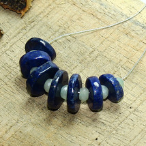 Pièce de monnaie lisse lapis-lazuli perles de jade briolette pierres... - £5.56 GBP