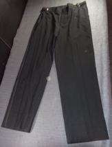 Tuxedo Black Formal Dress Pants Black Stripe Cincher Adjustable To 33L 34L 35L - £27.96 GBP