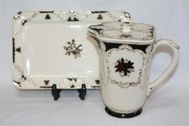 Vintage Maruhon Ware Japan Hand Painted Pitcher &amp; Tray #423 - £58.84 GBP