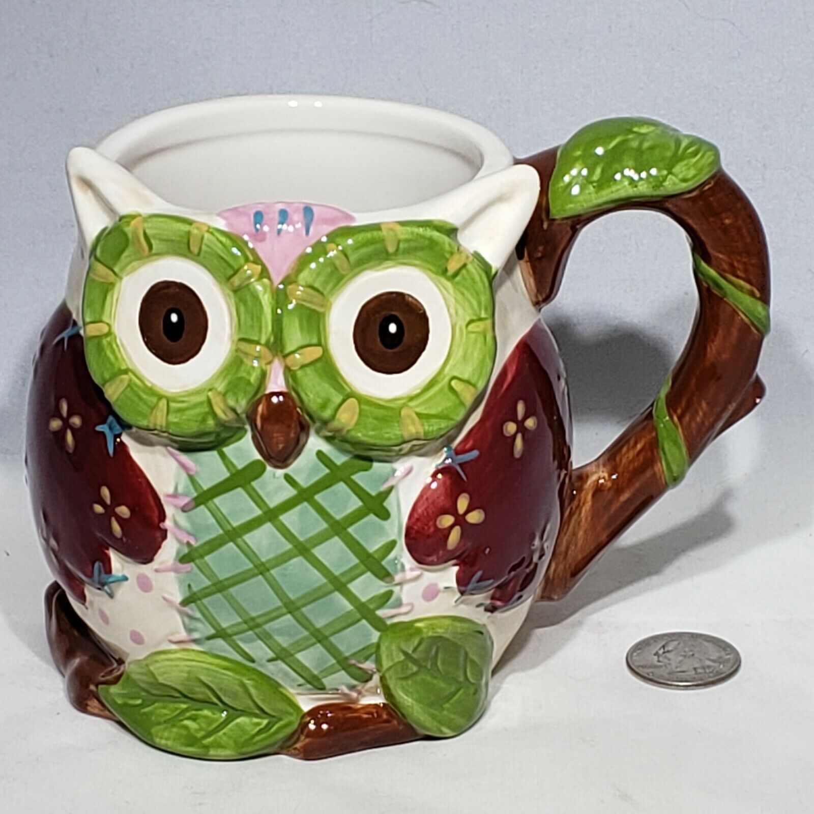 Primary image for Pier 1 Imports Olli the Owl Hand-Painted Dolomite Ceramic 24 oz Mug EUC