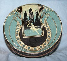 Vintage Art Nouveau-Decorated Dusting Powder Tin w/Powder - £32.82 GBP