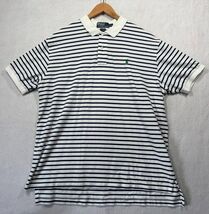 Polo Ralph Lauren Short Sleeved Polo Shirt White Blue Striped Cotton Men... - €16,83 EUR