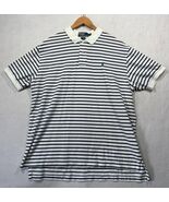 Polo Ralph Lauren Short Sleeved Polo Shirt White Blue Striped Cotton Men... - $19.59