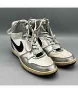 Nike 629746-100 Force Dunk Hidden Wedge Heel White Silver Metallic Women... - $49.49