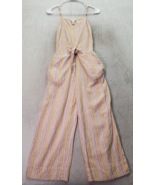 LOFT Jumpsuit Women Size XS Multi Striped Lounge Knot Hem Spaghetti Stra... - $24.92