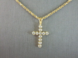Vintage Estate 14k Gold Necklace w/ Religious Crucifix Cross Pendant 4.8g E4161 - £447.03 GBP