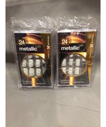2 x NIP 24 Pretty Woman White Silver Specle Artificial Nails with Applic... - $20.26 CAD