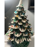Vintage Ceramic Christmas Tree Snow Branches Glitter READ - $1,235.44 MXN