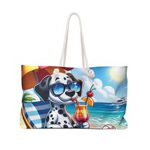 Personalised/Non-Personalised Weekender Bag, Summer Beach Dog, Dalmatian, Large  - £37.65 GBP