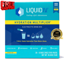 Liquid Iv Hydration Multiplier Electrolyte Drink Mix, Lemon Lime (30 Count) - £30.35 GBP