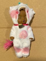 Baby Born 5&quot; African American Doll w/ Pink Cow Costume *NEW/No Package* ddd1 - £7.92 GBP
