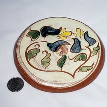 Welden LOVE Redware Art Pottery Trivet Tile Hot Mat Signed PA Dutch Hand Painted - £16.70 GBP