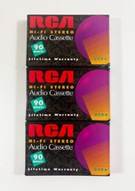 LOT OF 3 RCA Hi-Fi Stereo Blank Audio Cassette Tape 90 min Type 1 Normal... - $9.89