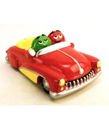 M&amp;Ms Candy Dish Car, Convertible Coupe Figurine, Red &amp; Green Characters,... - $269.60 MXN